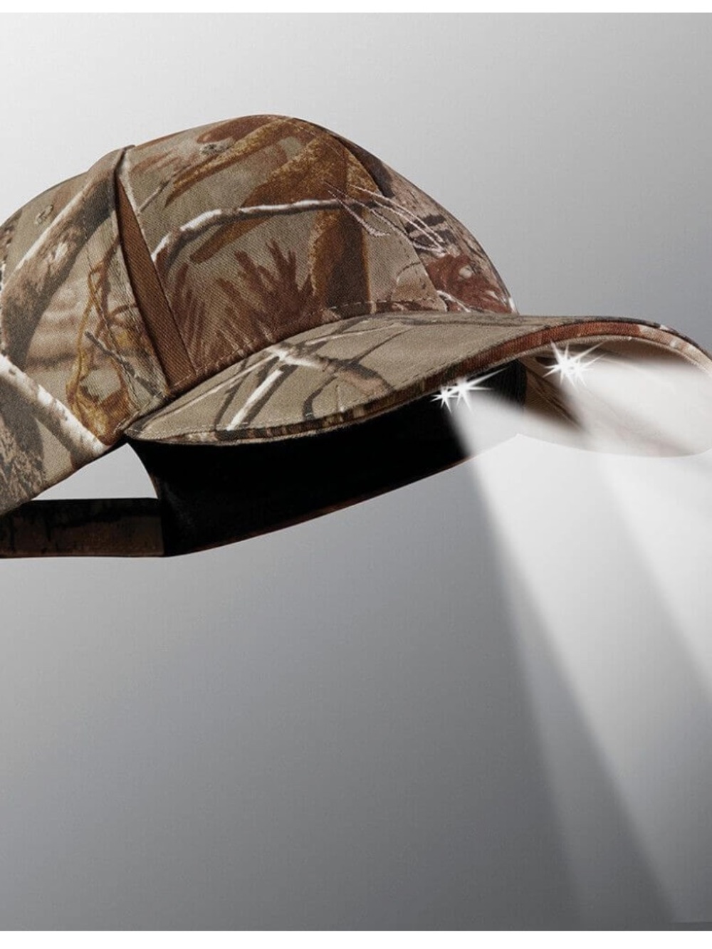 Realtree Camo Kids Hat with Built-In LED Lights - Brown/Tan/Green